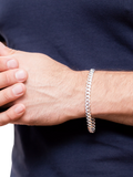 Hoxton London men's rounded Cuban chain bracelet 20cm - British product