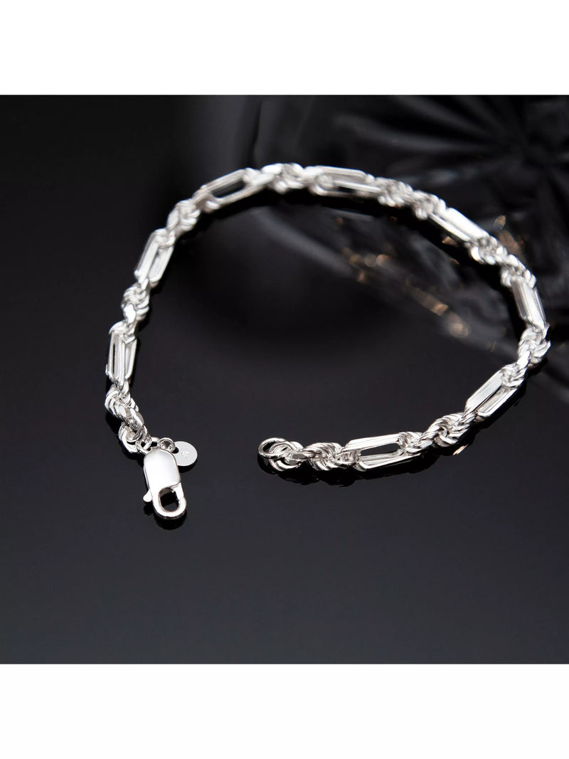 Hoxton London Figaro rope bracelet silver D20cm, imported from the UK