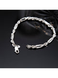 Hoxton London Figaro rope bracelet silver D20cm, imported from the UK