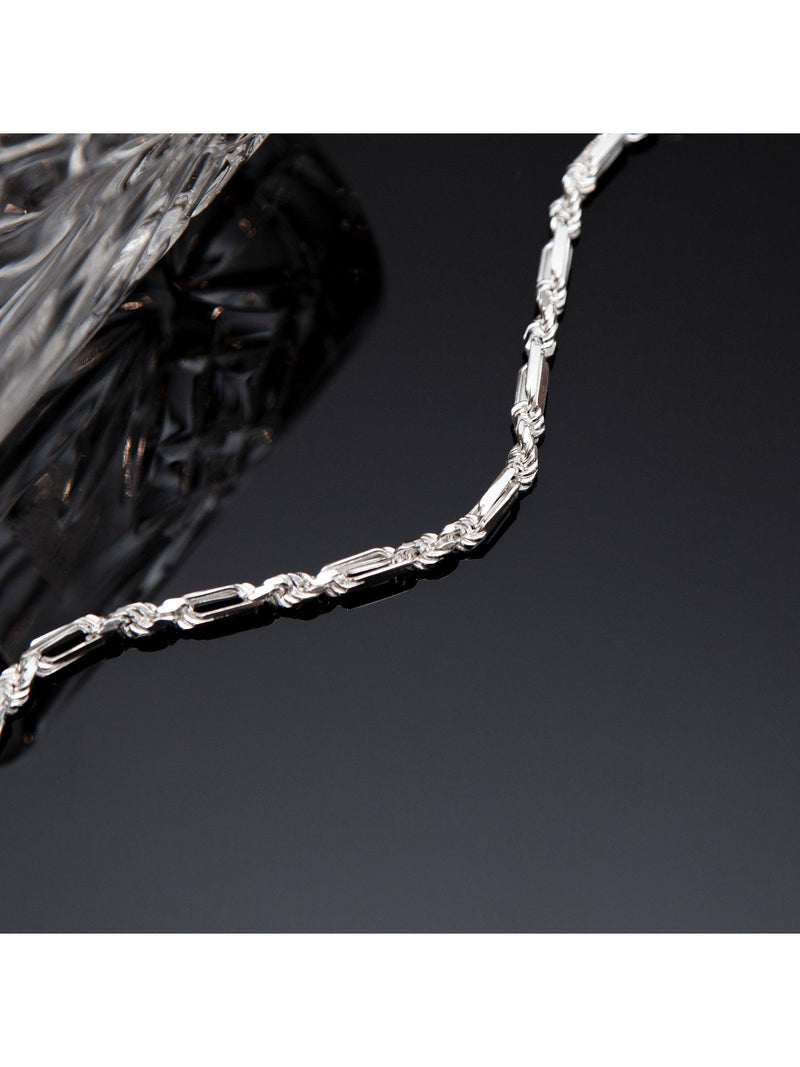 Hoxton London Figaro rope bracelet silver D20cm, imported from the UK