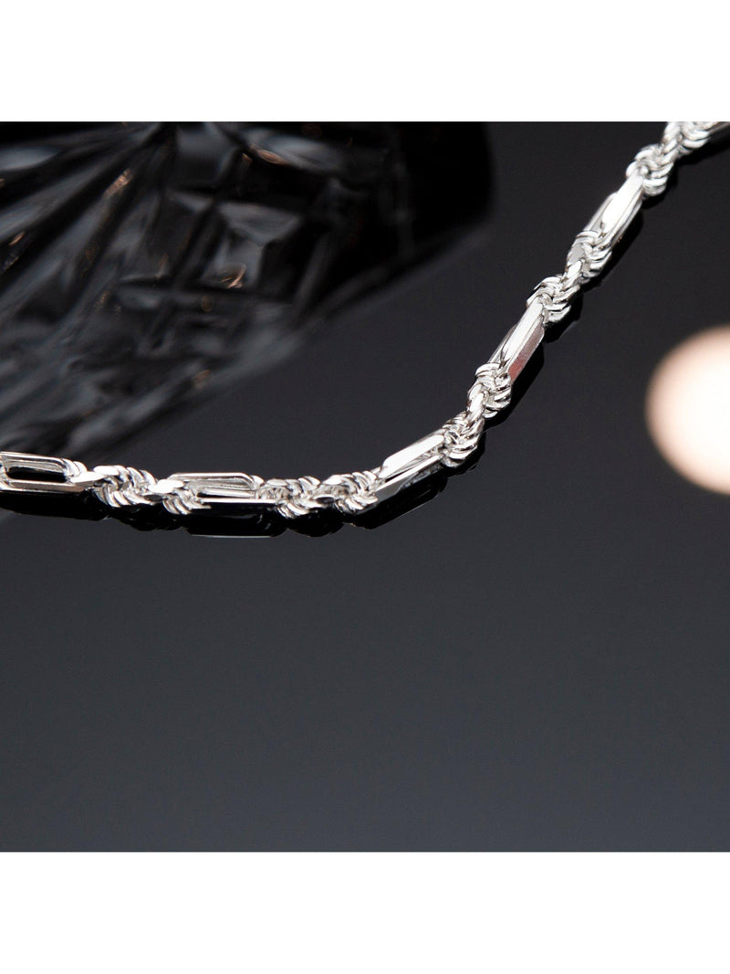 Hoxton London Figaro rope bracelet silver D20cm, imported from the UK