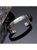 Hoxton London wrap strip cuff bangle silver 65mm, UK version