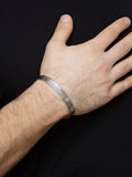 Hoxton London wrap strip cuff bangle silver 65mm, UK version