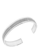 John Lewis Hoxton London Men's Mesh Cuff Bangle, Silver, 65mm- Buy online at McGrocer