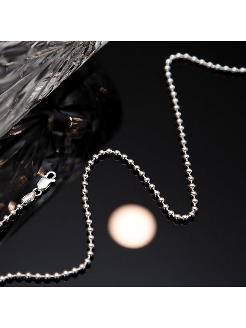 Hoxton London men's silver ball chain necklace, imported from the UK
