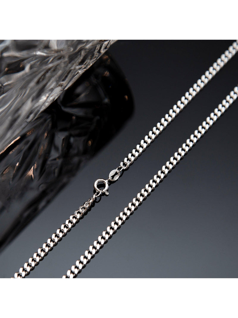 Hoxton London Panza curb chain silver necklace 56cm, imported from the UK