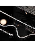 Hoxton London Panza curb chain silver necklace 56cm, imported from the UK