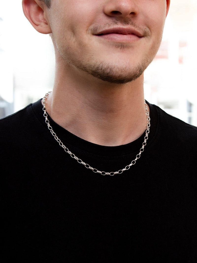 Hoxton London oval belcher chain necklace 5mm 51cm, imported from the UK
