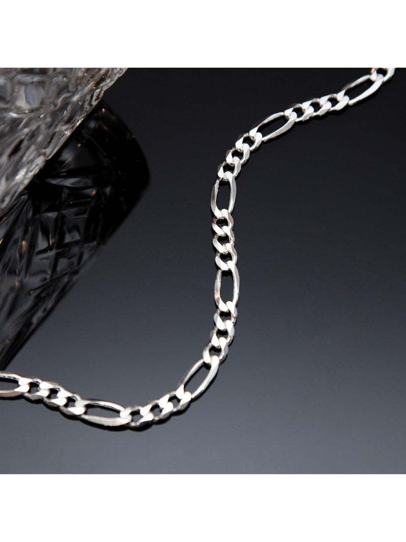 Hoxton London men's figaro chain necklace silver 56cm, UK version