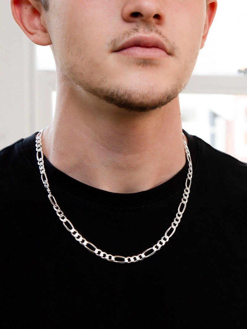 Hoxton London men's figaro chain necklace silver 56cm, UK version
