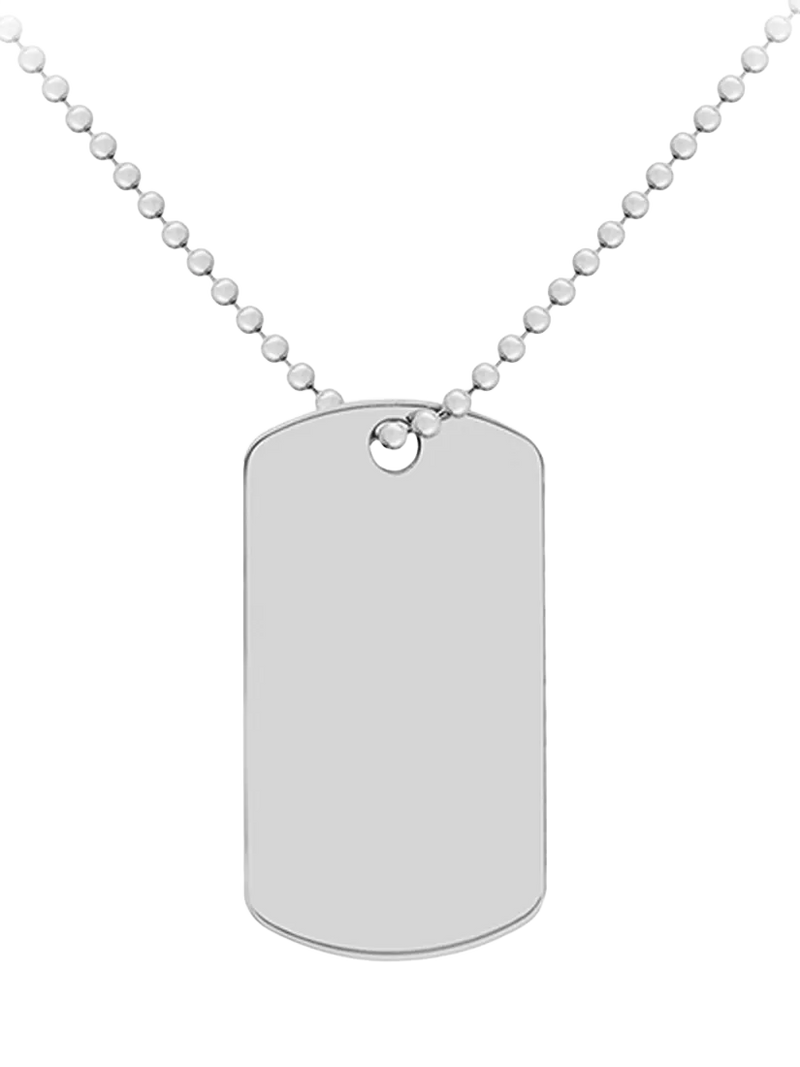 Hoxton London men's dog tag chain necklace silver, imported from the UK