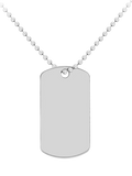 Hoxton London men's dog tag chain necklace silver, imported from the UK