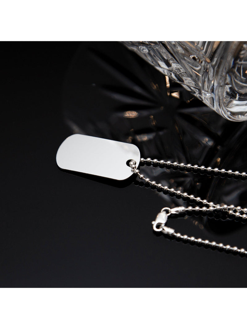 Hoxton London men's dog tag chain necklace silver, imported from the UK