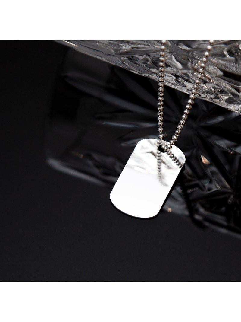 Hoxton London men's dog tag chain necklace silver, imported from the UK