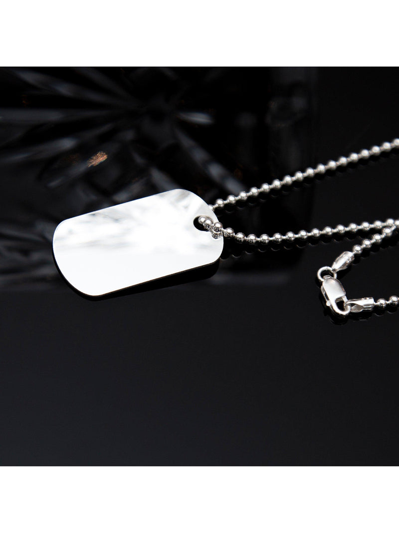 Hoxton London men's dog tag chain necklace silver, imported from the UK