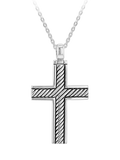 Hoxton London pendant necklace silver twisted cross, imported from the UK