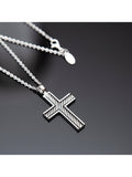 Hoxton London pendant necklace silver twisted cross, imported from the UK