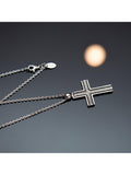 Hoxton London pendant necklace silver twisted cross, imported from the UK