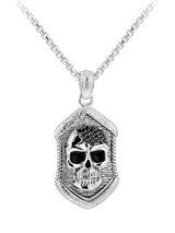 John Lewis Hoxton London Men's Skull with Spinels Pendant Necklace, Silver- Buy online at McGrocer