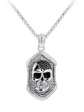 Hoxton London skull pendant necklace silver 56cm chain, imported from the UK
