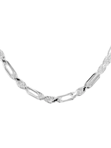 John Lewis Hoxton London Men's Figaro Rope Chain Silver Necklace 56cm- Buy online at McGrocer