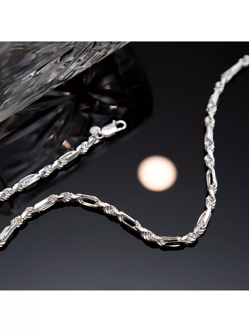 Hoxton London Figaro rope chain necklace silver 56cm, UK version