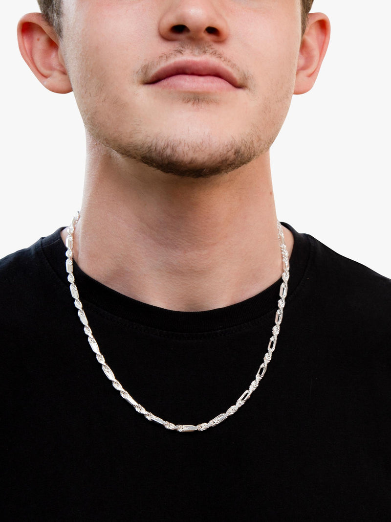 Hoxton London Figaro rope chain necklace silver 56cm, UK version