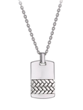 Hoxton London herringbone dog tag pendant sterling silver necklace (British brand)