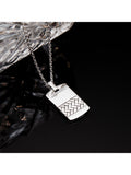 Hoxton London herringbone dog tag pendant sterling silver necklace (British brand)