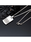 Hoxton London herringbone dog tag pendant sterling silver necklace (British brand)