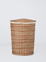 John Lewis John Lewis Corner Wicker Laundry Basket, Natural/Dark Brown- Buy online at McGrocer