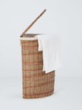 John Lewis wicker laundry basket with liner, corner design - British brand
