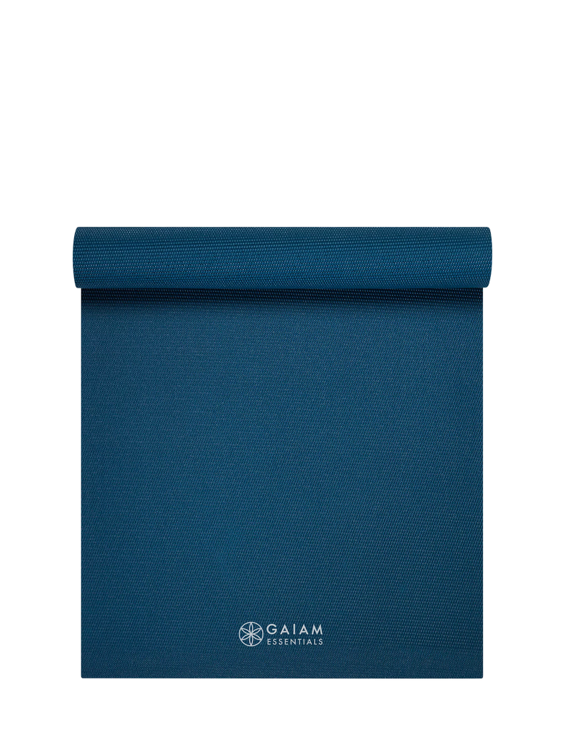 Gaiam Essentials Yoga Mat Navy 6mm, imported from the UK