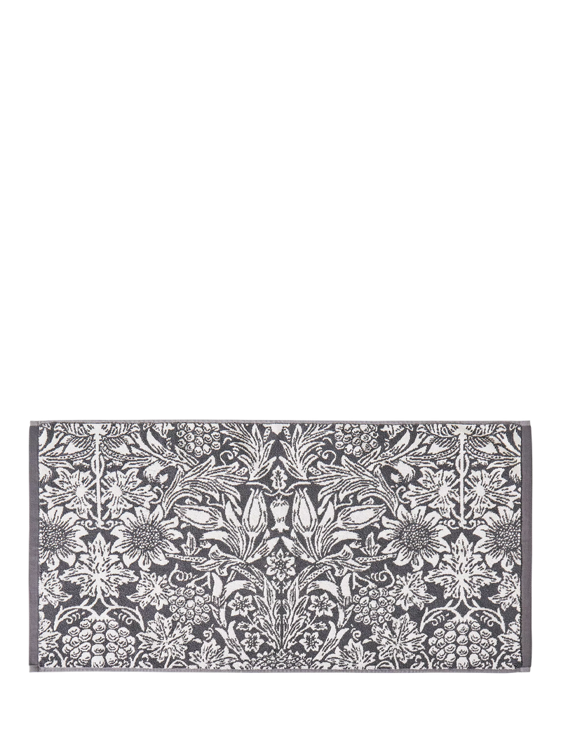 William Morris Sunflower bath mat in iron grey and cream (British brand)