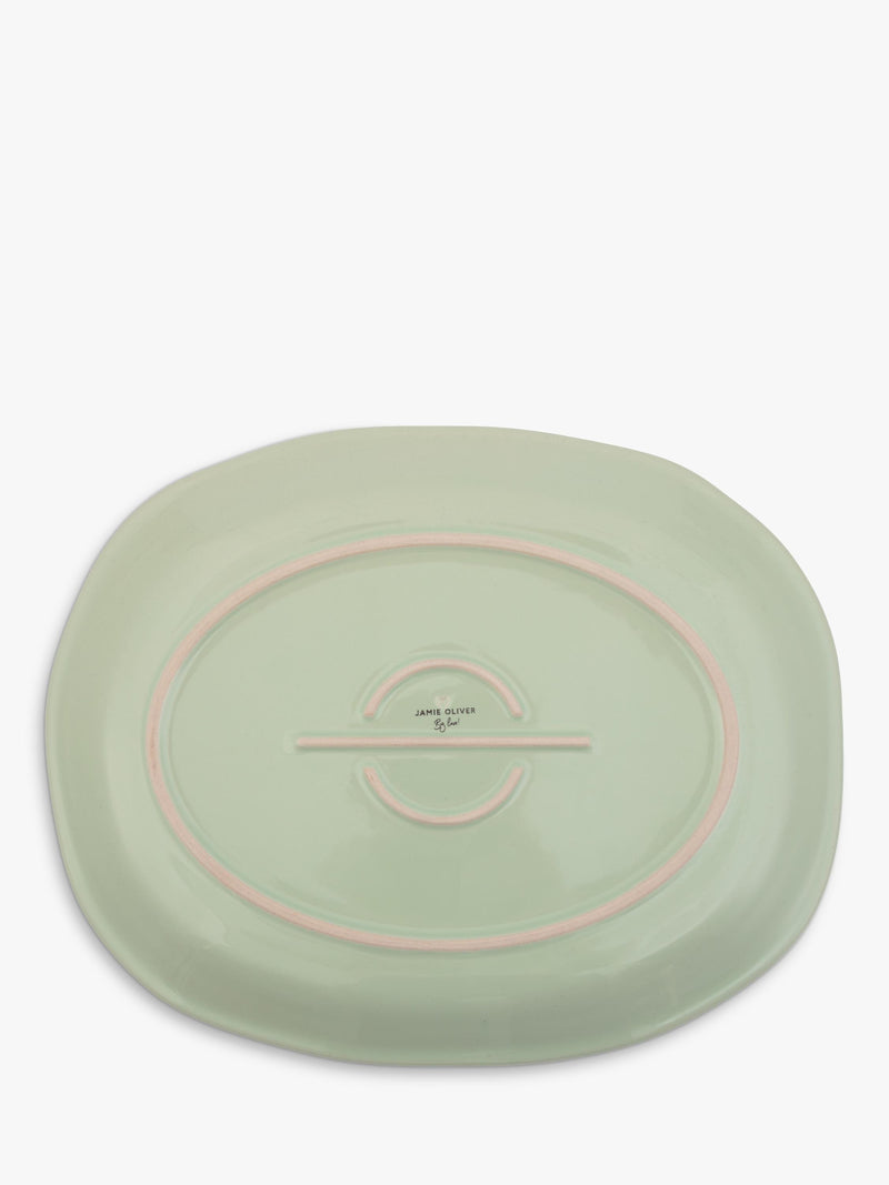 Jamie Oliver stoneware platter oblong green 41cm - British product