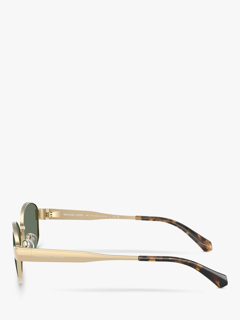 Michael Kors square sunglasses light gold green 56mm, UK version