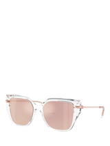 John Lewis Michael Kors Cat's Eye Sunglasses Clear/Mirror Rose Gold- Buy online at McGrocer