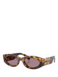 Miu Miu oval women's sunglasses honey Havana purple, imported from the UK