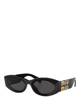 John Lewis Miu Miu MU11WS Women's Oval Sunglasses, Black- Buy online at McGrocer
