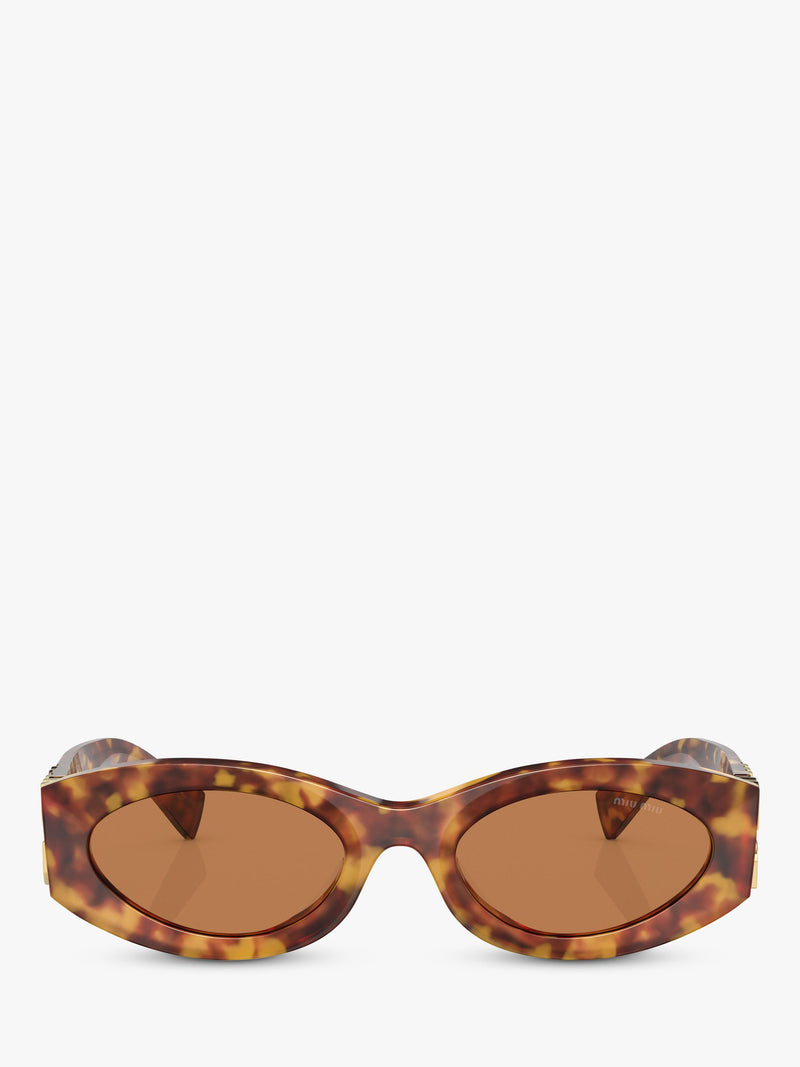 Miu Miu oval sunglasses Havana brown 54mm, imported from the UK