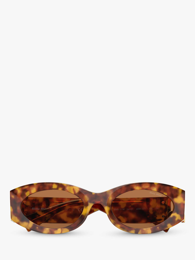 Miu Miu oval sunglasses Havana brown 54mm, imported from the UK