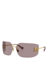 John Lewis Miu Miu MU 54YS Women's Rectangular Sunglasses, Gold- Buy online at McGrocer