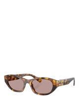 John Lewis Miu Miu MUA03S Women's Oval Sunglasses Honey Havana/Light Purple- Buy online at McGrocer