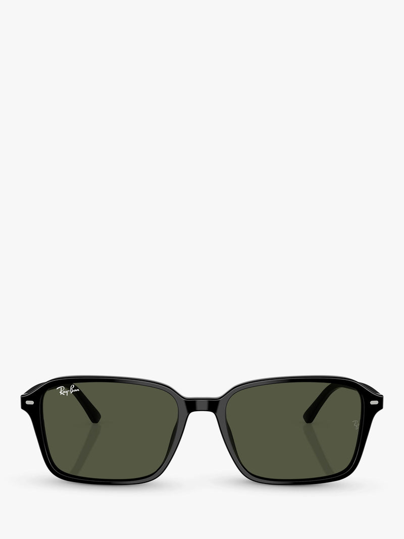 Ray-Ban rectangular sunglasses black frame green lenses 56mm, imported from the UK