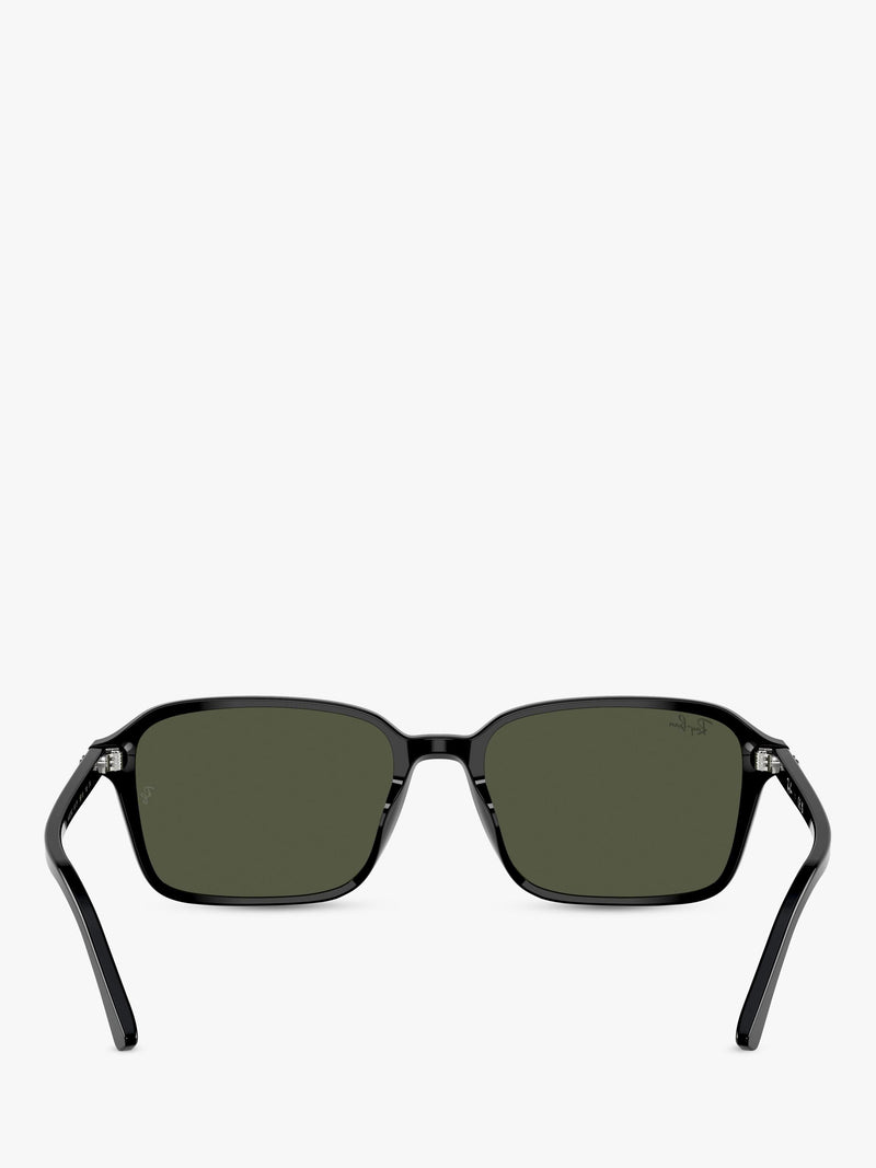 Ray-Ban rectangular sunglasses black frame green lenses 56mm, imported from the UK