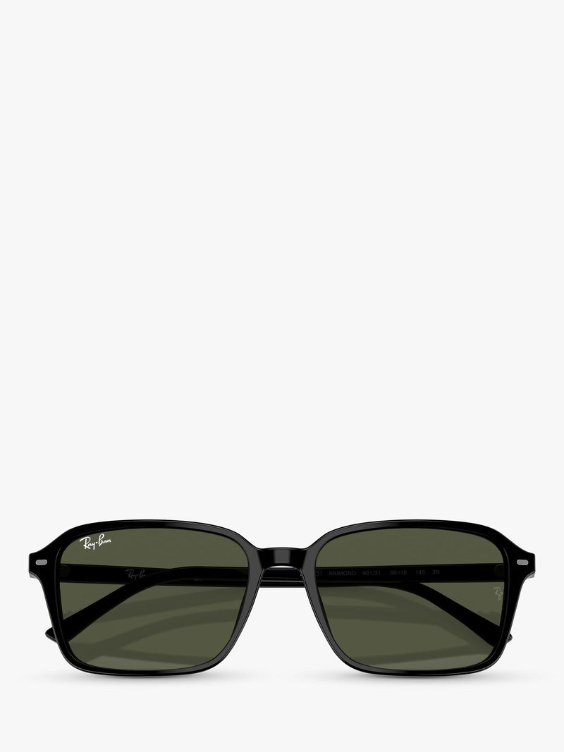 Ray-Ban rectangular sunglasses black frame green lenses 56mm, imported from the UK