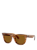 Ray-Ban square polarised sunglasses striped Havana 50mm, imported from the UK