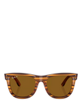 Ray-Ban square polarised sunglasses striped Havana 50mm, imported from the UK