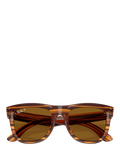 Ray-Ban square polarised sunglasses striped Havana 50mm, imported from the UK