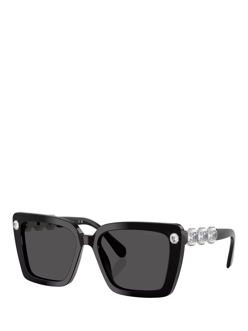 Swarovski square sunglasses black acetate frame, UK version